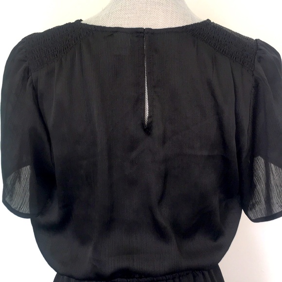 NWT Old Navy Smocked Shoulder Semi-Sheer Little Black Dress, size Medium 🖤 - Picture 6 of 11